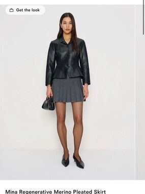 NWT. Size S. Reformation Mina Regenerative Merino Wool Pleated Skirt